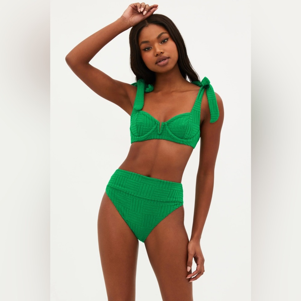 Beach Riot Blair Top & Bottom Jelly Bean Green Terry